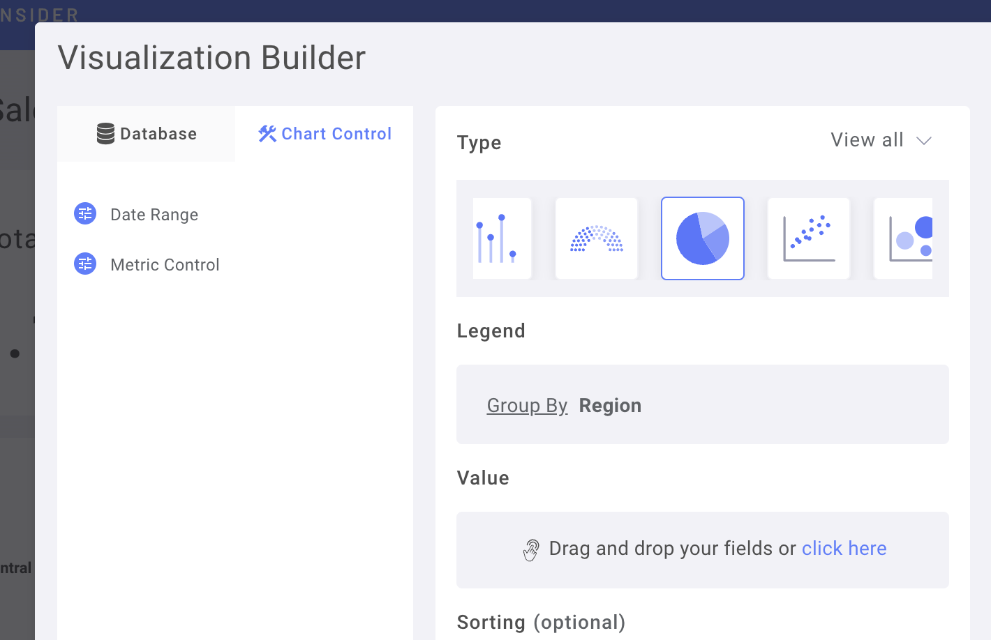 Интерфейс вкладки Chart Control с опциями конфигурации визуализации